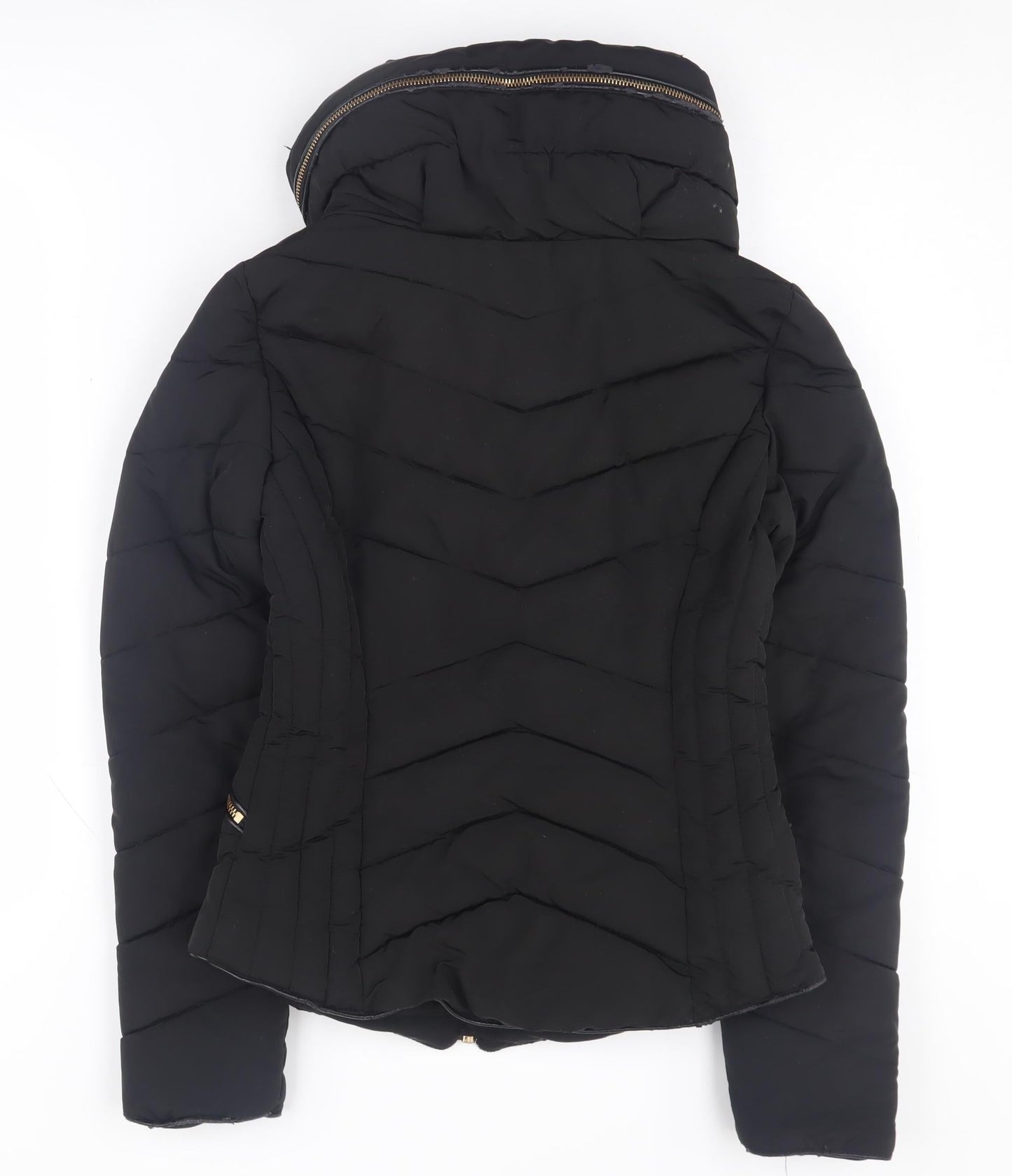 Womens UK Size XS Zara Black Puffer Jacket