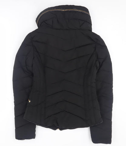 Womens UK Size XS Zara Black Puffer Jacket