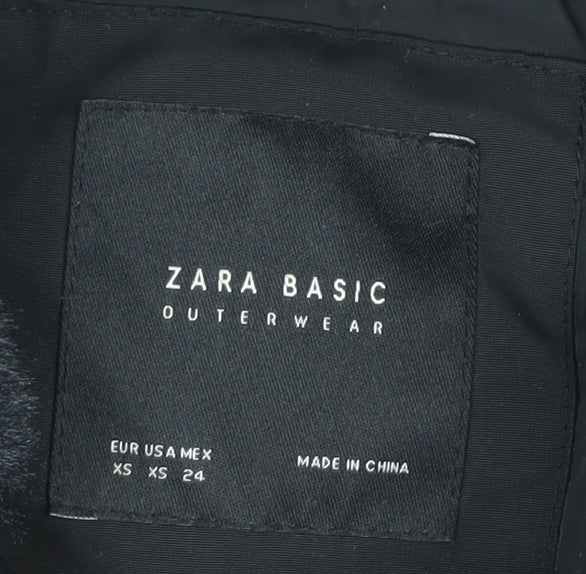 Womens UK Size XS Zara Black Puffer Jacket