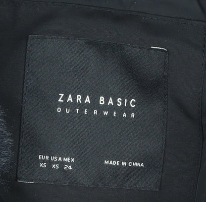 Womens UK Size XS Zara Black Puffer Jacket