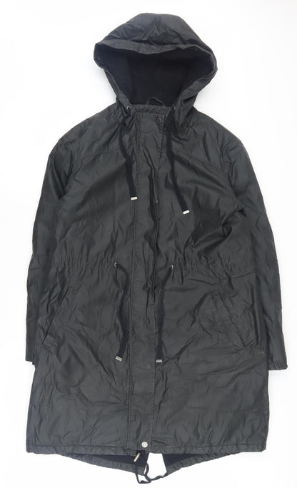 Womens UK Size 10 Marks and Spencer Black Rain Coat