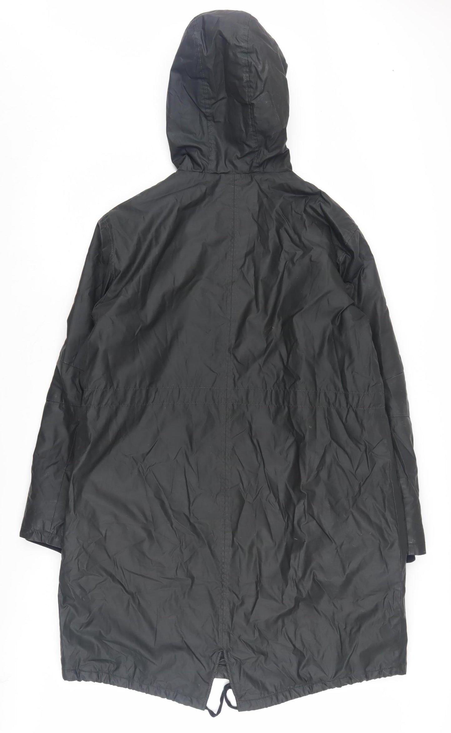 Womens UK Size 10 Marks and Spencer Black Rain Coat