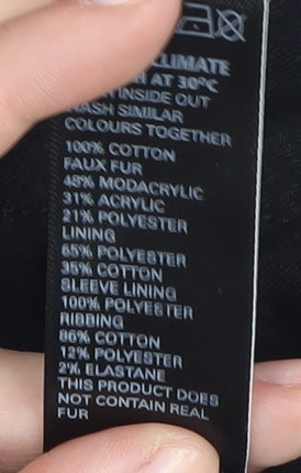 Womens UK Size 10 Marks and Spencer Black Rain Coat