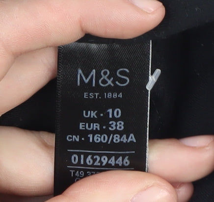 Womens UK Size 10 Marks and Spencer Black Rain Coat