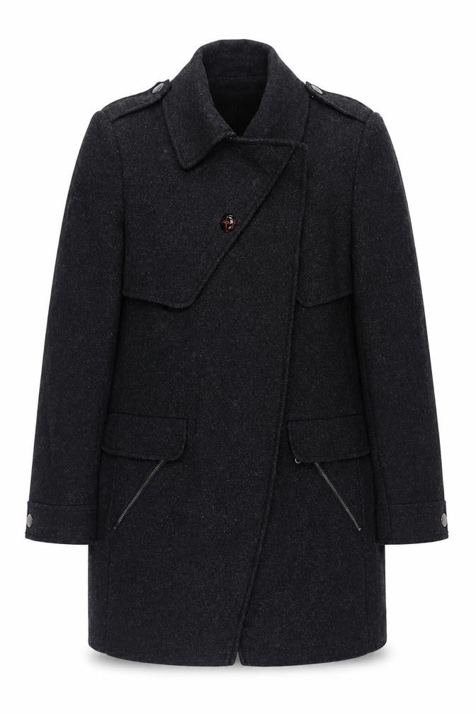 Marks & Spencer Women's Black Wool Overcoat Size 12