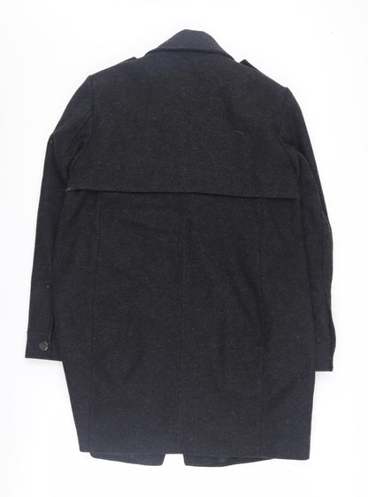 Womens UK Size 12 Marks and Spencer Black Overcoat