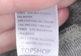 Topshop Women Grey Full Zip Hoodie Size 12