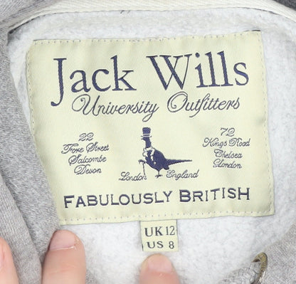 Womens UK Size 12 Jack Wills Grey Pullover Hoodie