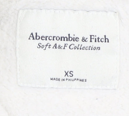 Abercrombie & Fitch Women's Ivory Full Zip Hoodie XS