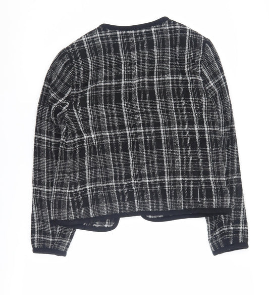 Marks and Spencer Women's Black Checked Suit Jacket Size 10