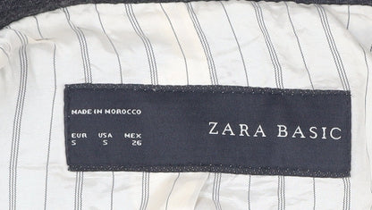 Zara Women's Grey Blazer, Size S, Notch Lapel, Excellent