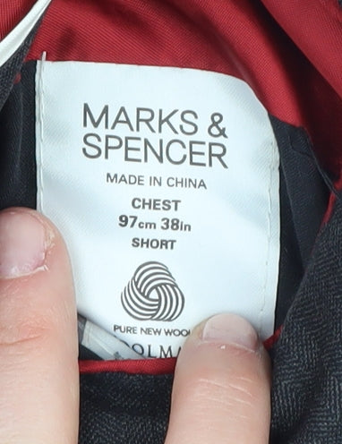 Mens UK Size 38 Marks and Spencer Regular Black Suit Jacket