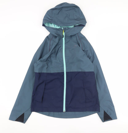 Decathlon Boys Blue Windbreaker Jacket 11 Years Hooded