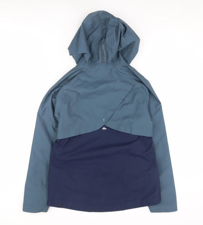 Decathlon Boys Blue Windbreaker Jacket 11 Years Hooded