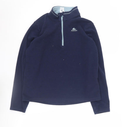 Quechua Boys Fleece Sweatshirt Blue 12-13 Years 1/4 Zip