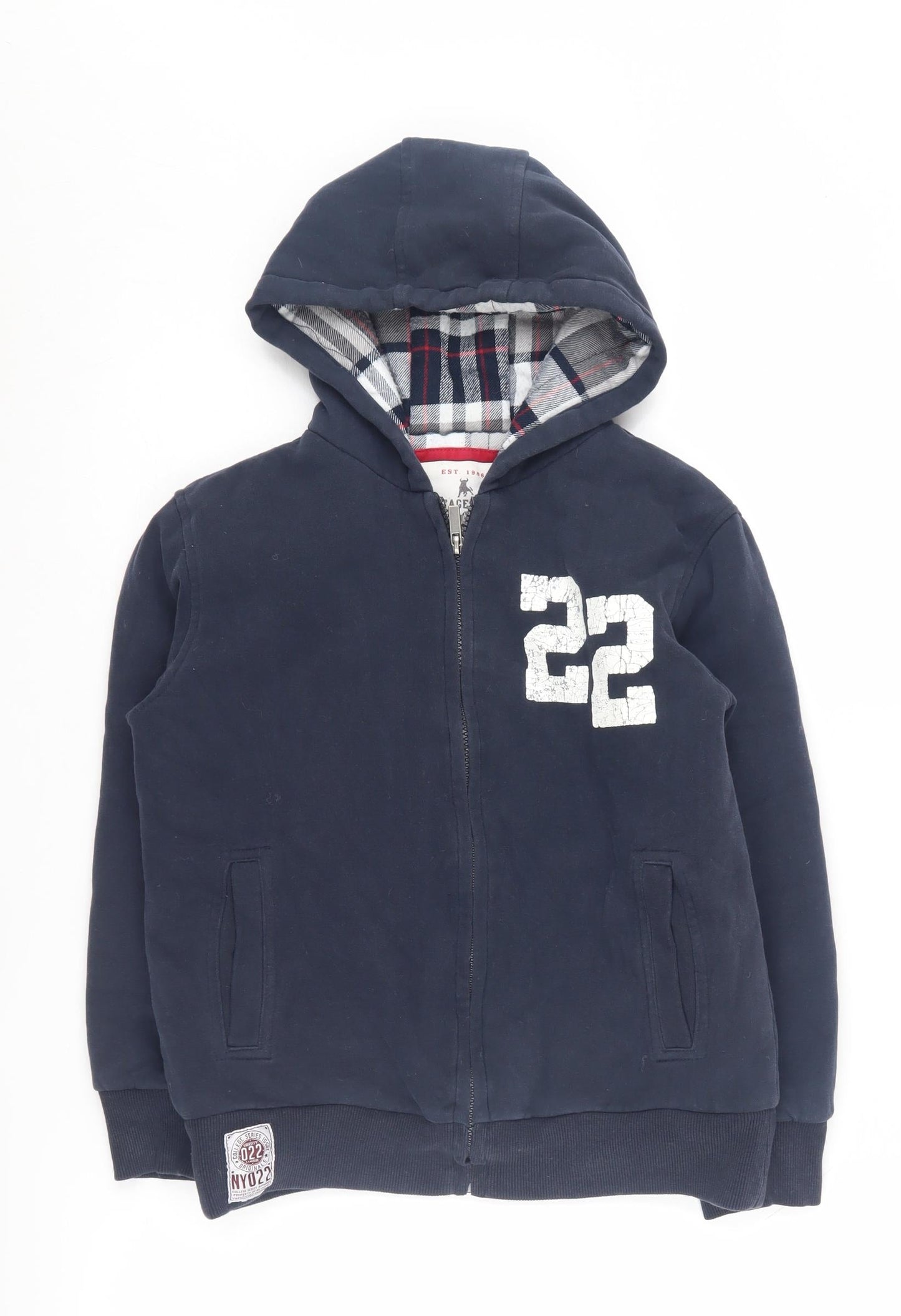 Vintage Rebel Boys Blue Full Zip Hoodie 11-12 Years