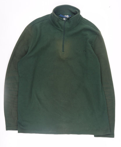 Mens UK Size L Mountain Warehouse Green 1/4 Zip Sweatshirt