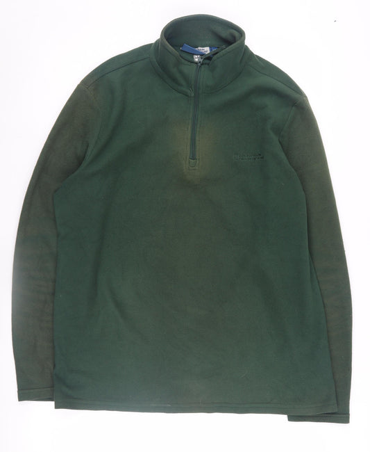 Mens UK Size L Mountain Warehouse Green 1/4 Zip Sweatshirt