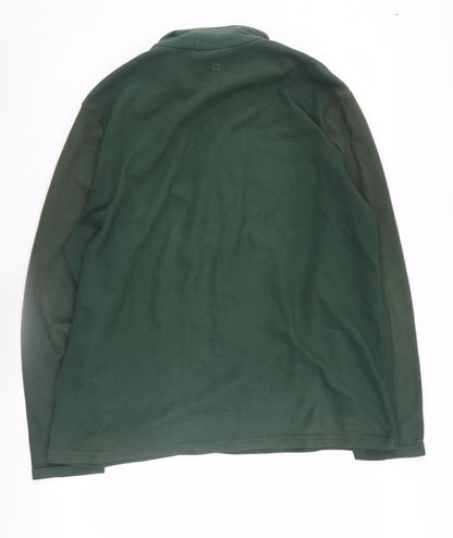 Mens UK Size L Mountain Warehouse Green 1/4 Zip Sweatshirt