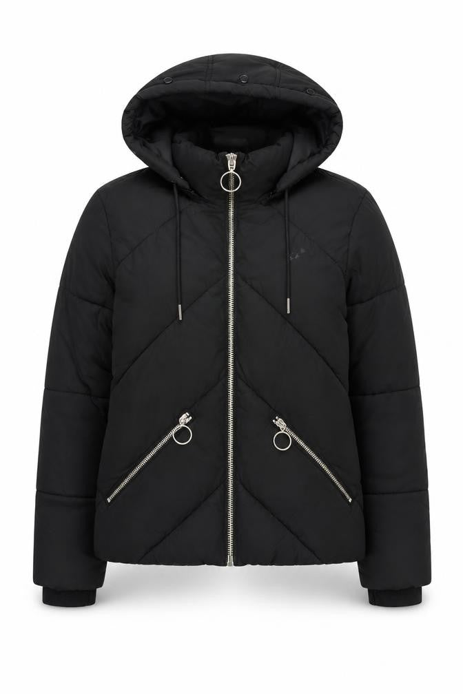 Womens UK Size 6 Topshop Black Puffer Jacket