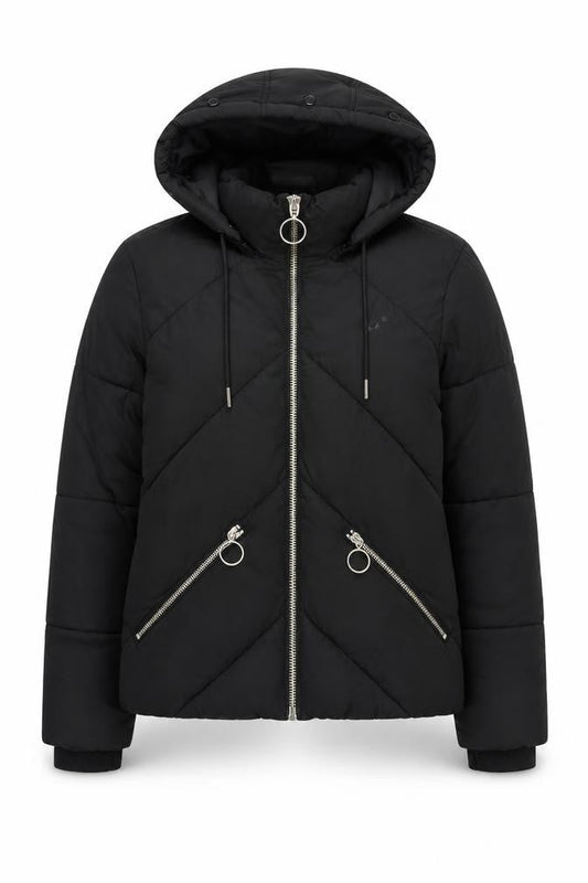 Womens UK Size 6 Topshop Black Puffer Jacket