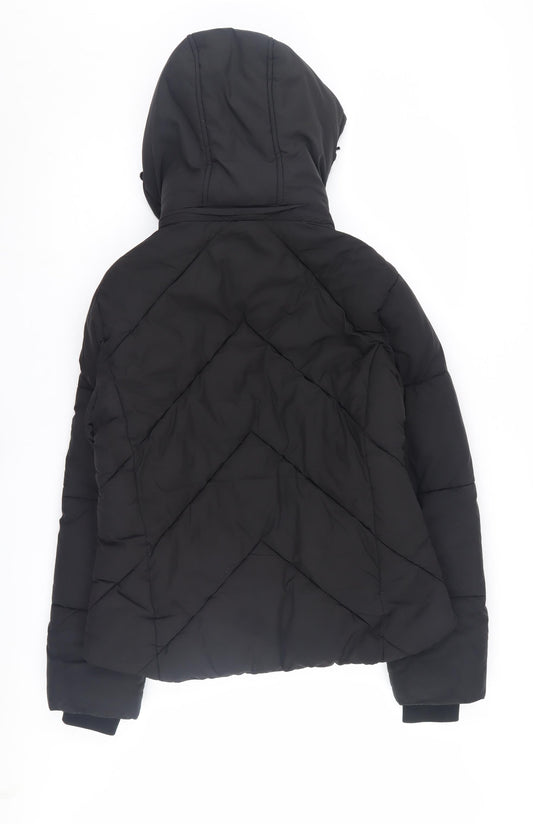 Womens UK Size 6 Topshop Black Puffer Jacket