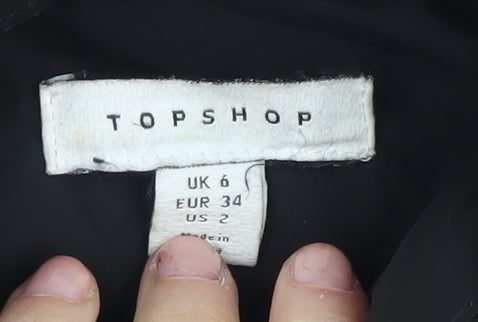 Womens UK Size 6 Topshop Black Puffer Jacket