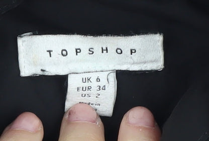 Womens UK Size 6 Topshop Black Puffer Jacket
