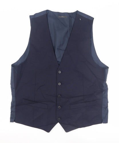 Mens UK Size 42 Marks and Spencer Regular Blue Suit Waistcoat