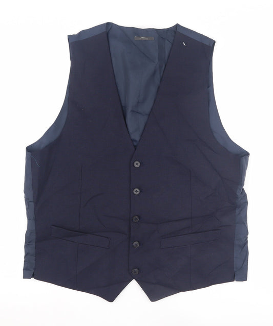 Mens UK Size 42 Marks and Spencer Regular Blue Suit Waistcoat