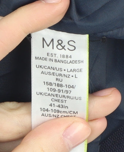Mens UK Size 42 Marks and Spencer Regular Blue Suit Waistcoat