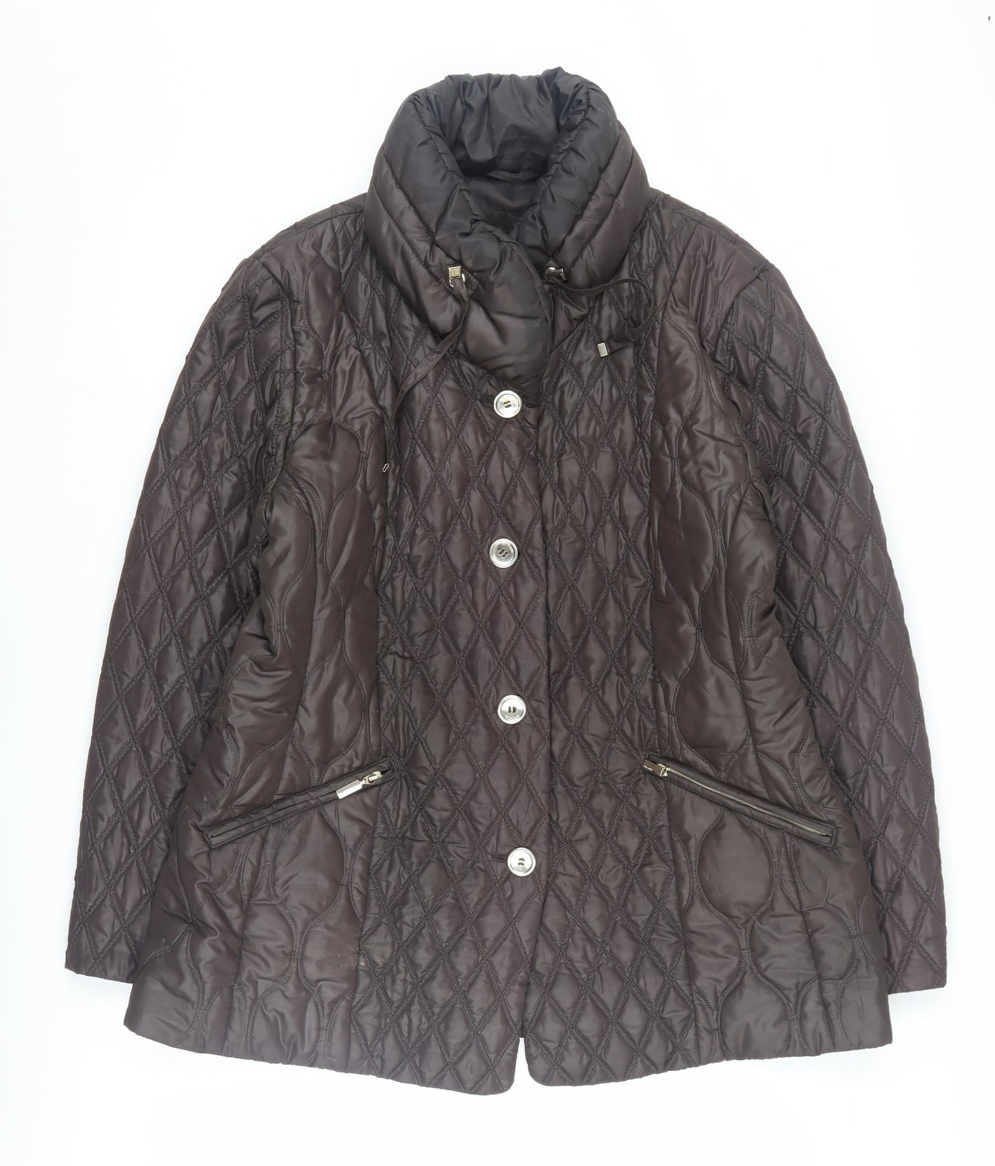 Concept K Berlin Women's Brown Quilted Coat Size 16