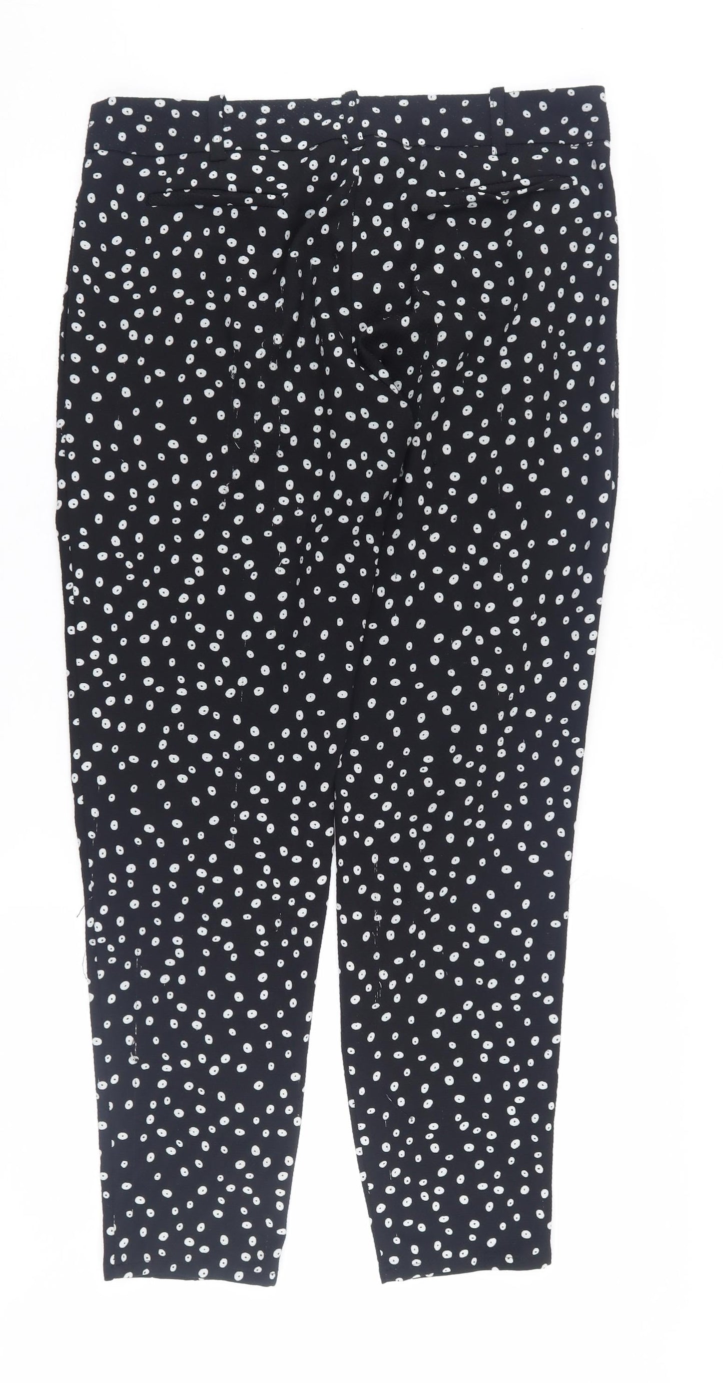 Mango Women's Black Polka Dot Trousers, Size 10