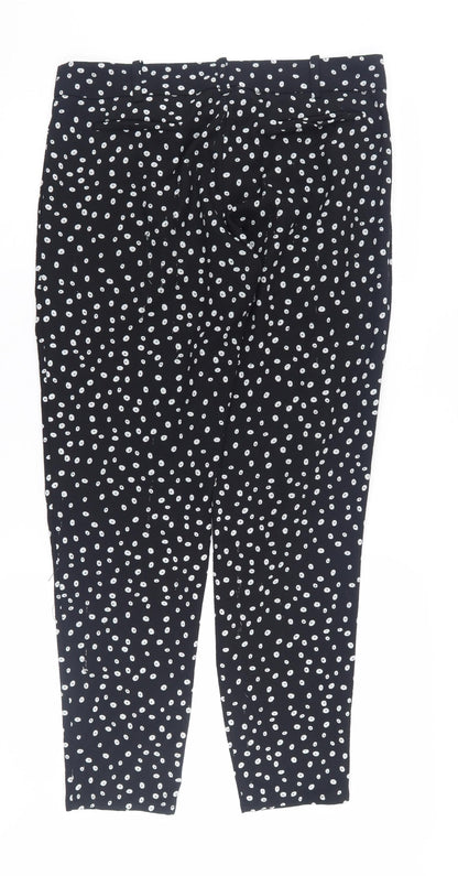 Mango Women's Black Polka Dot Trousers, Size 10