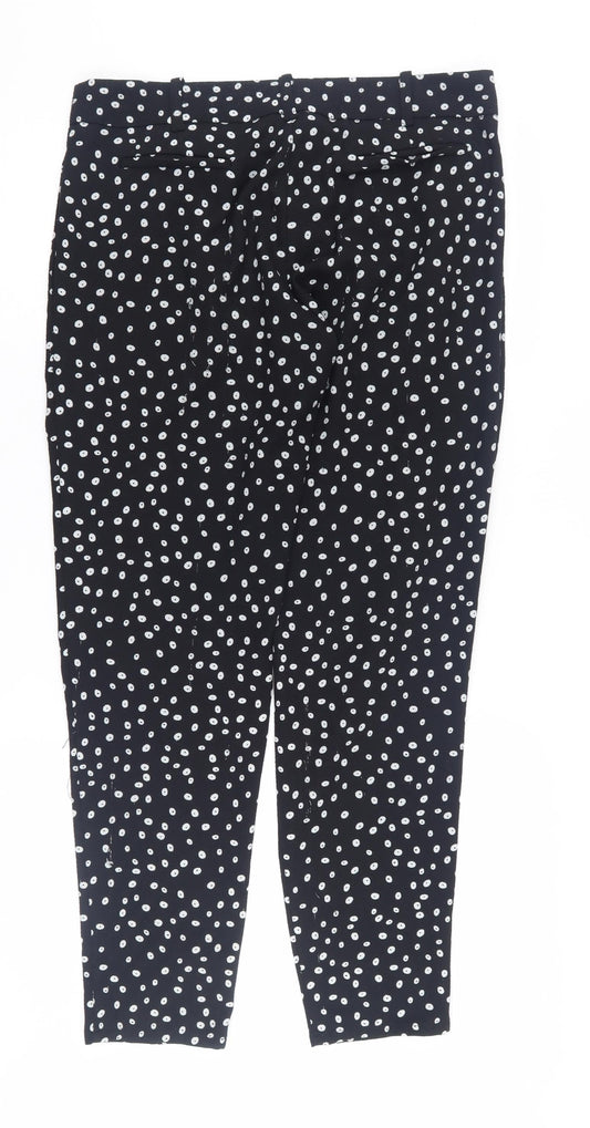 Mango Women's Black Polka Dot Trousers, Size 10