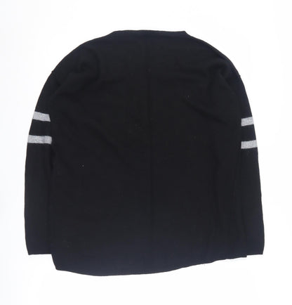 Faber Woman Black Pullover Jumper, Size 14, Classic Style