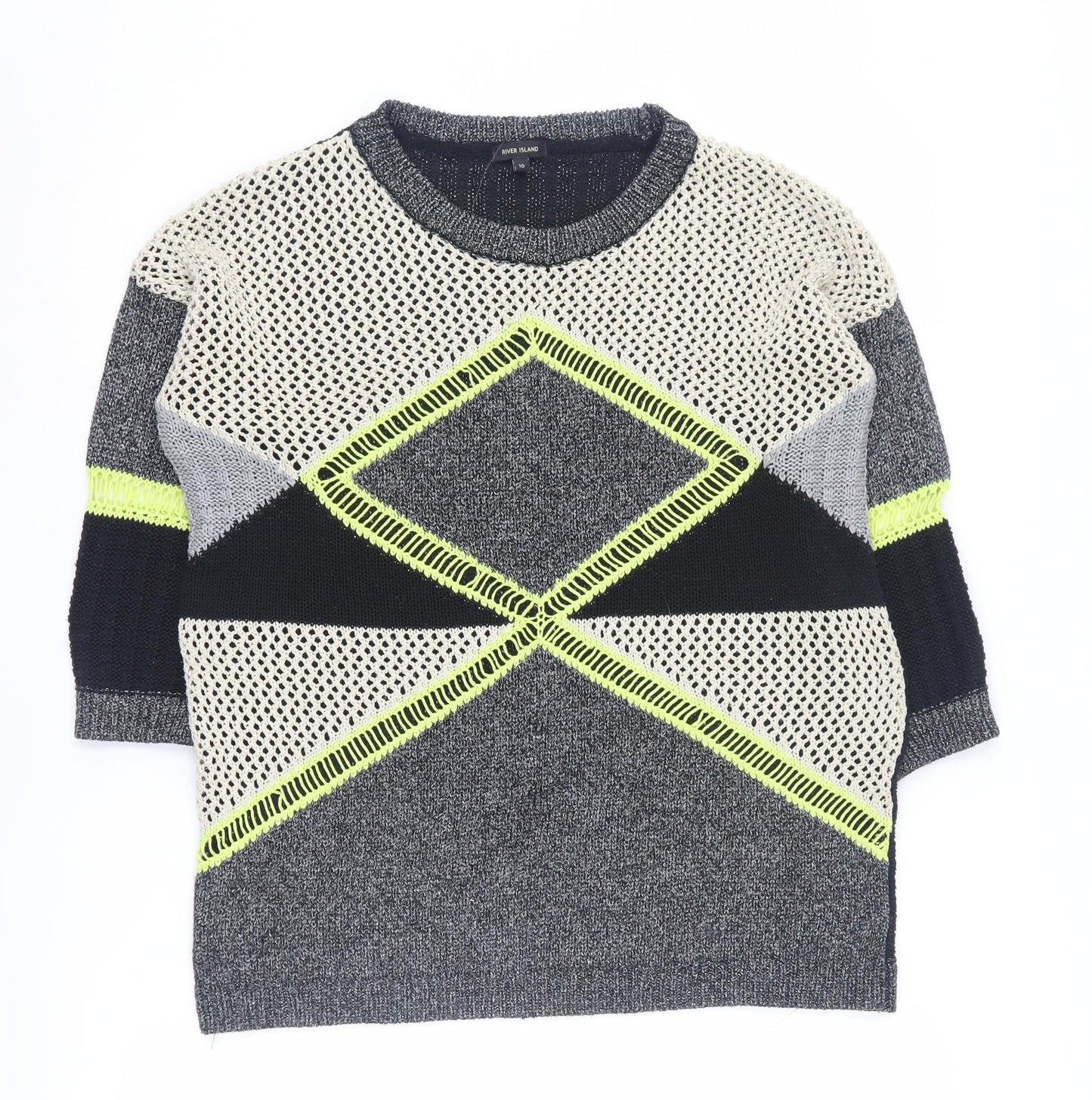 Womens UK Size 10 River Island Multicoloured Pullover Jumper