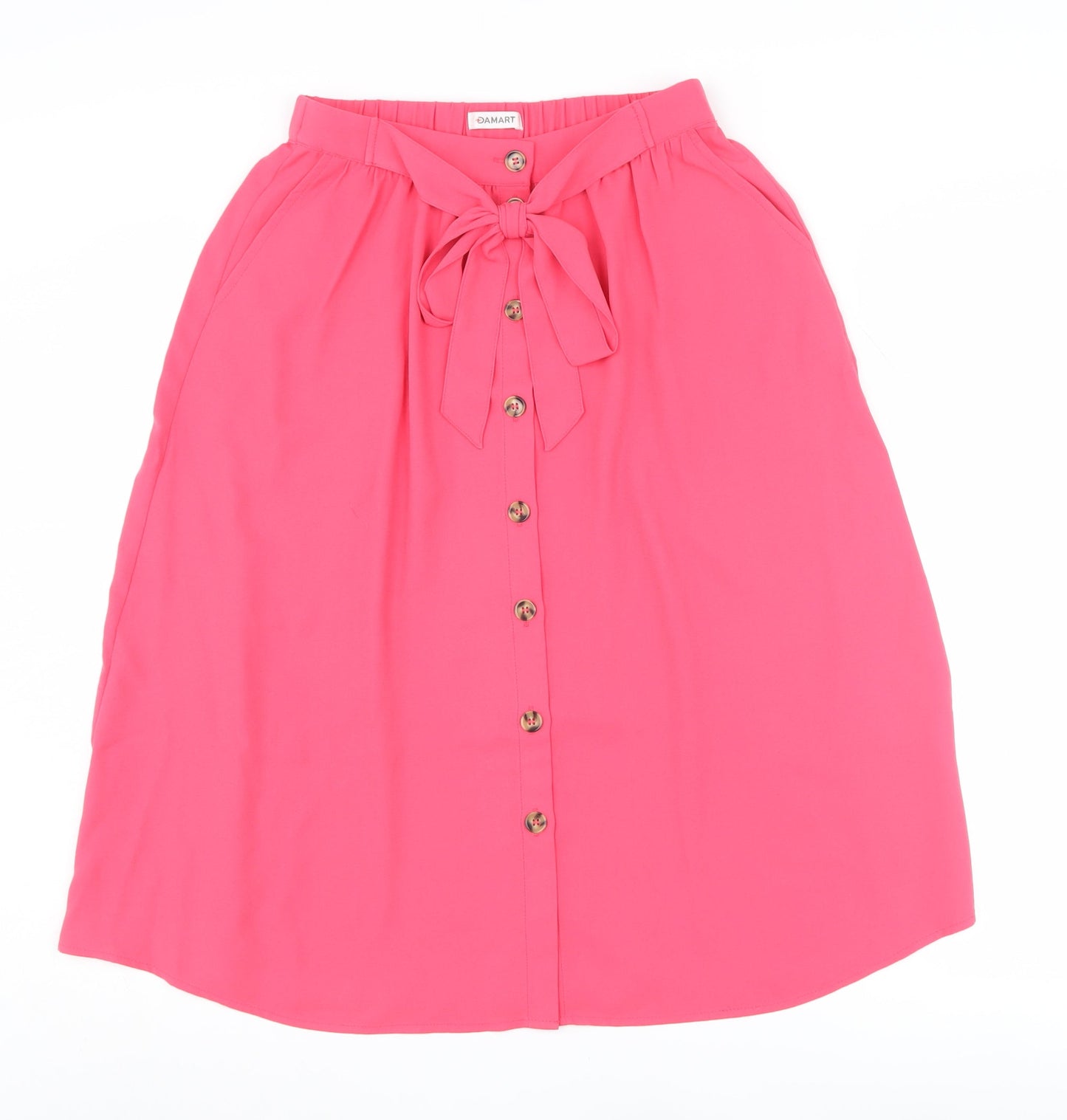 Damart Women's Pink Size 10 Skirt with Button Accents
