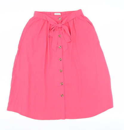 Damart Women's Pink Size 10 Skirt with Button Accents