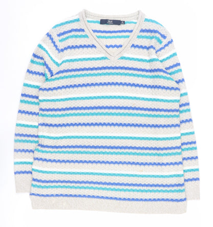 Womens UK Size M Isle Essentials Multicoloured Pullover Jumper