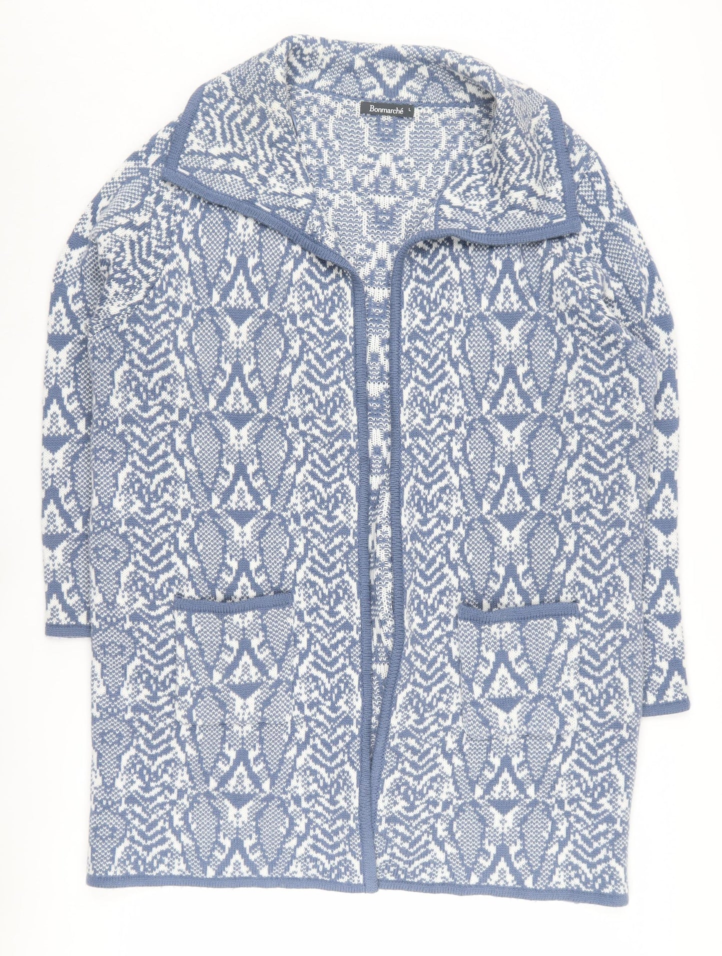 Womens UK Size L Bonmarché Blue Cardigan Jumper