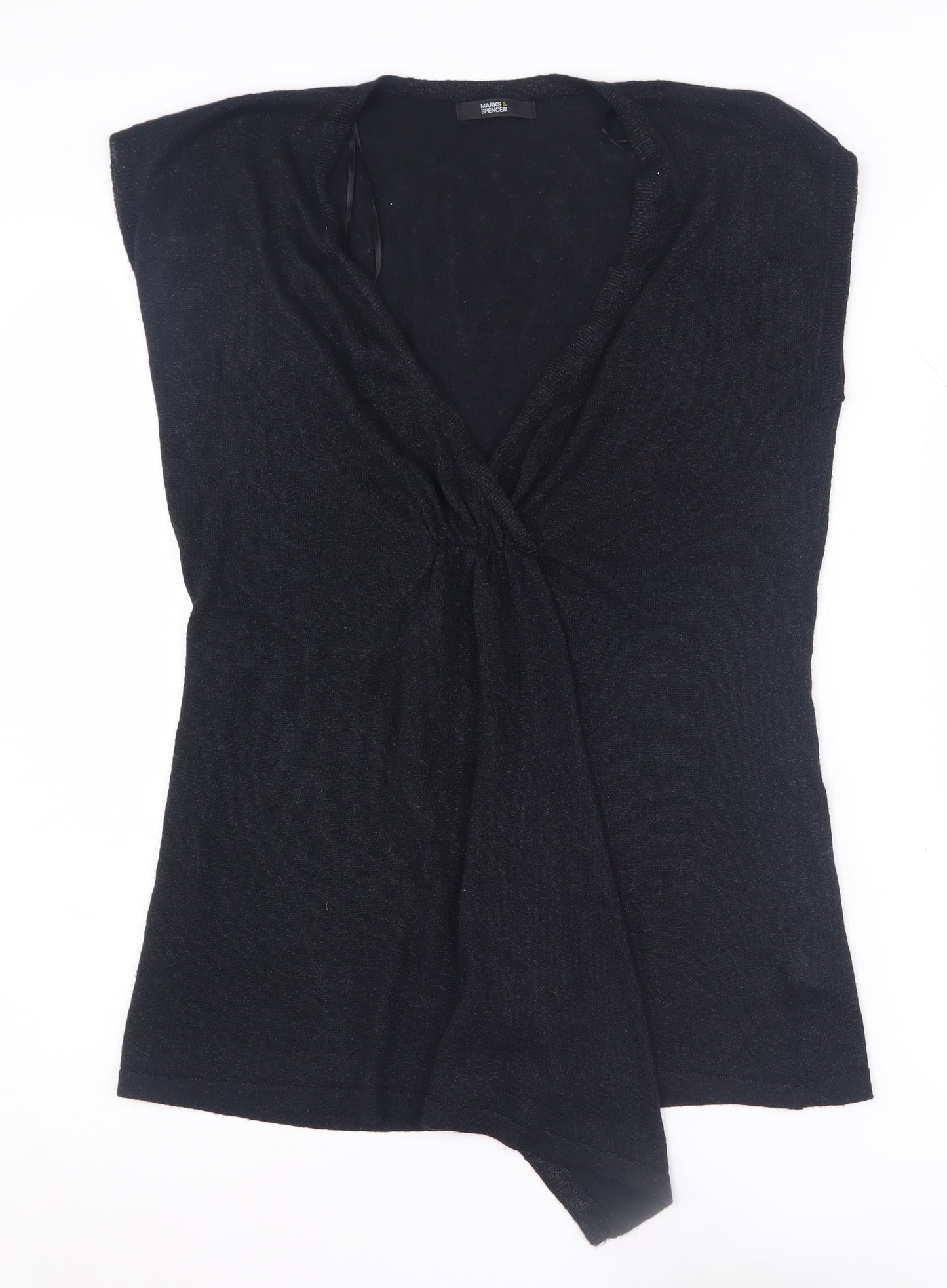 Womens UK Size 14 Marks and Spencer Black Tunic Jumper