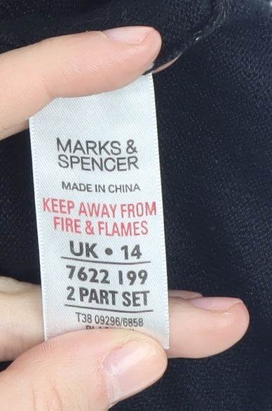 Womens UK Size 14 Marks and Spencer Black Tunic Jumper