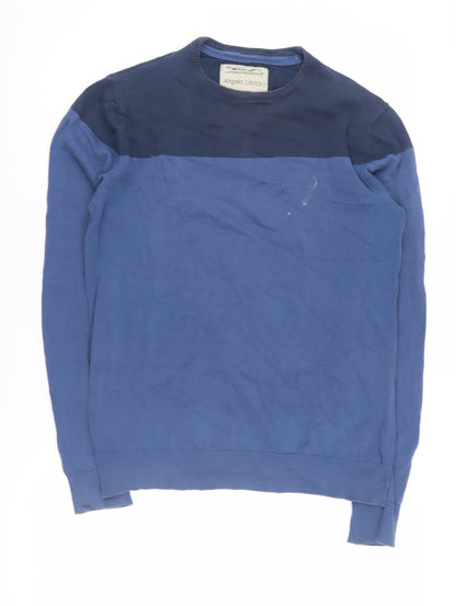 Angelo Litrico Men's Blue M Cotton Pullover Jumper