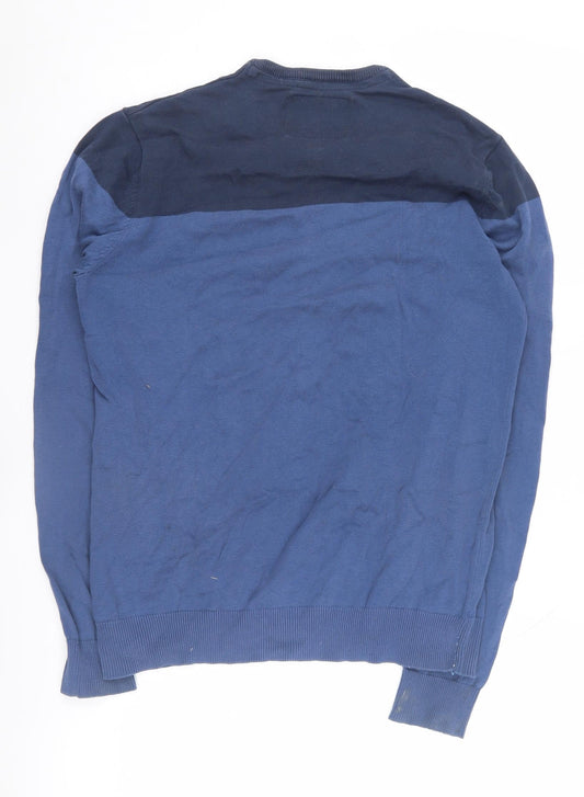 Angelo Litrico Men's Blue M Cotton Pullover Jumper