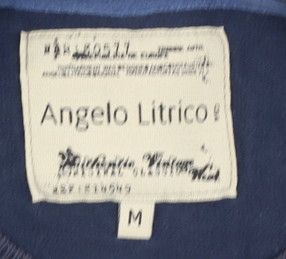 Angelo Litrico Men's Blue M Cotton Pullover Jumper