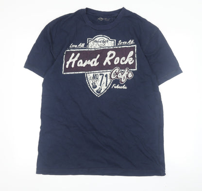 Mens UK Size L Hard Rock Cafe Blue  T-Shirt