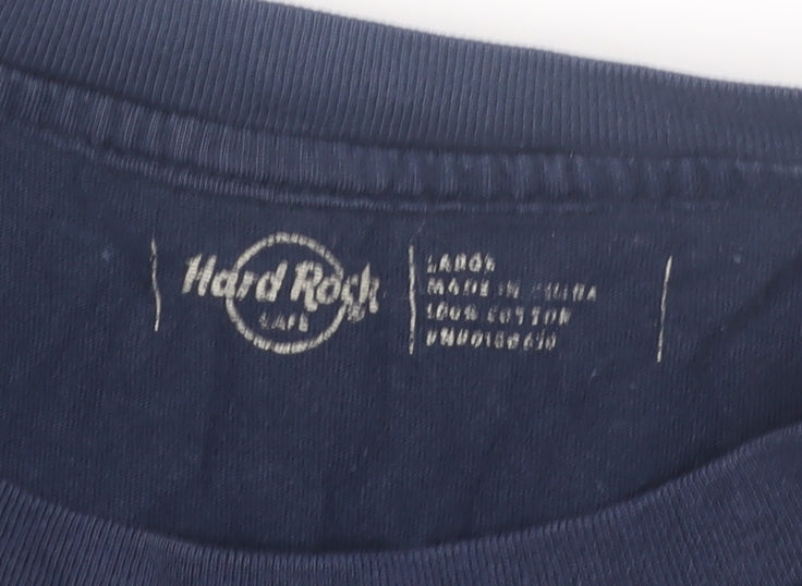 Mens UK Size L Hard Rock Cafe Blue  T-Shirt