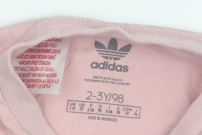Adidas Girls Pink T-Shirt, 2-3 Years, Casual and Comfy