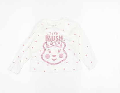 George Unisex Baby White Polka Dot Long Sleeve T-Shirt 18-24M